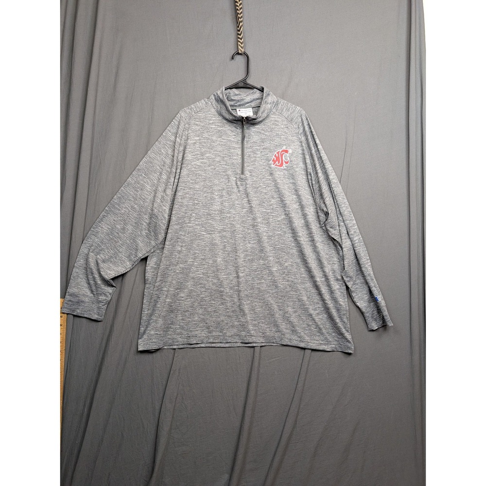Champion WSU Cougars Lightweight Pullover 1/4 Zip‎ Heather Gray Men's Size 2XL